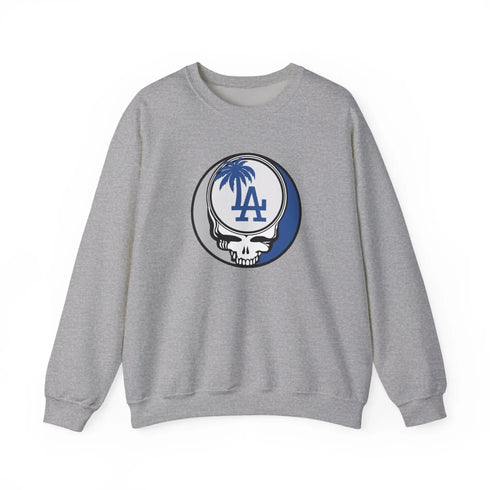 Grateful Dead - Los Angeles Dodgers Grateful Dead Stealie Crewneck Sweatshirt - MLB - StealieShop